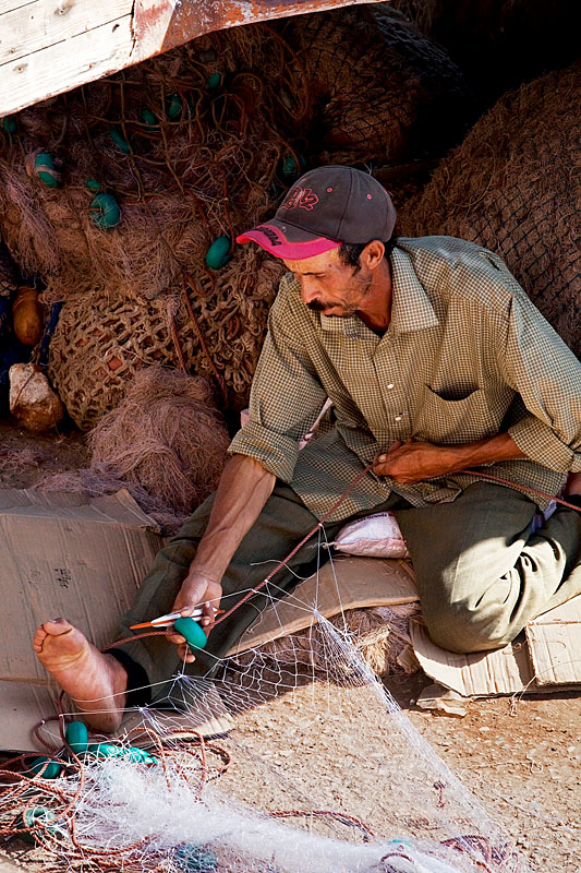  Fishersman repairing the nets    Essaouria   Morocco